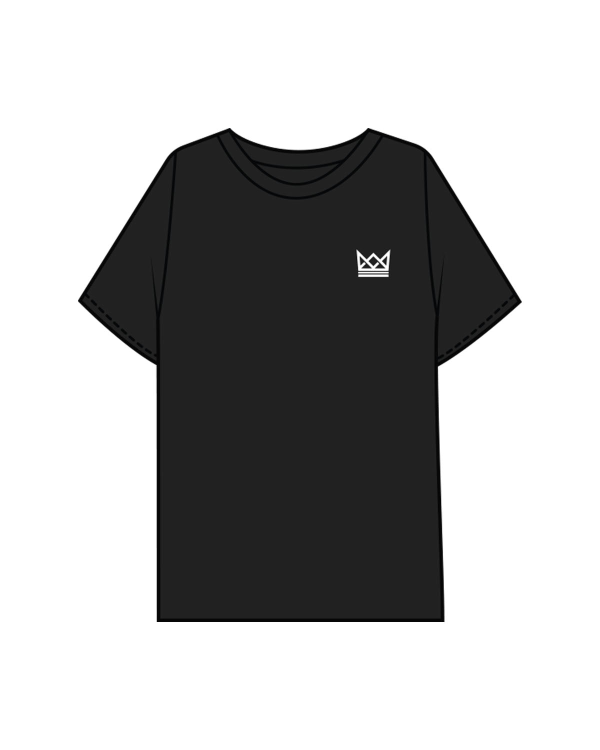 The Mens Boxy Tee - Black - Grand Co - Left Chest & Center Back Stacked " GRAND RUN CLUB" - Printed - White