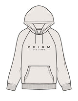 The Mens Classic Hoodie - Bone - Prism Jiu Jitsu - Center Chest & Back Stacked - Printed - Black
