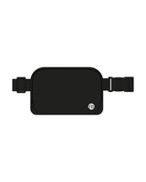 The Cross Body Bag - Black - Krista - Front Bottom Left Corner - Printed - White