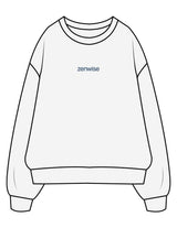 The Mens Crewneck - White Heather - Zenwise - Center Chest - EMB - Puff - Blue