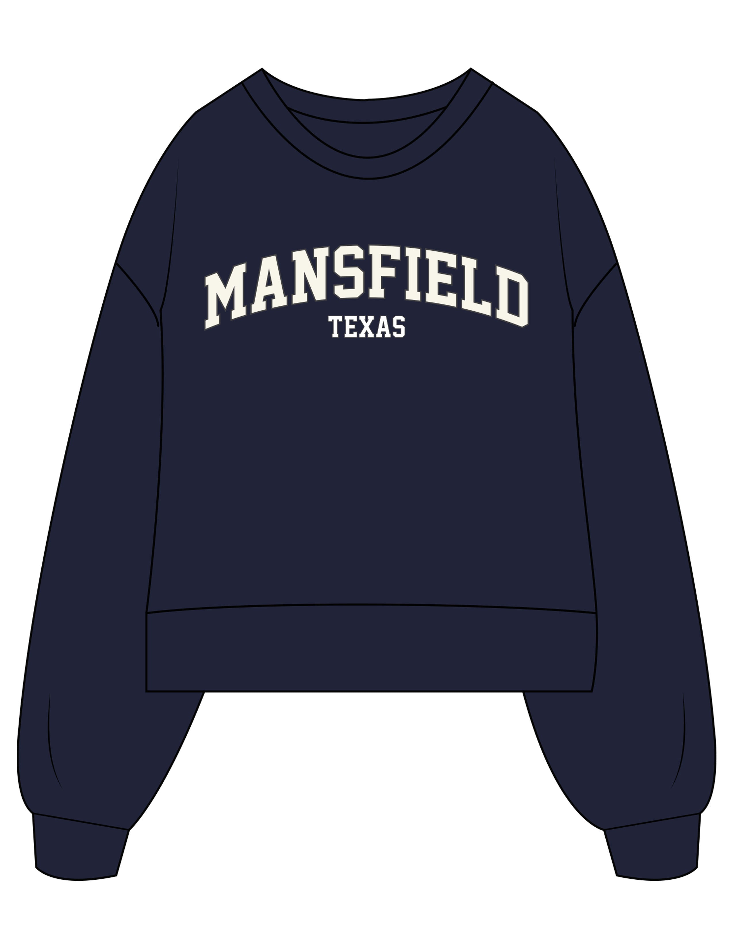 The Womens Heavyweight Crop - Navy - Refined Movement - Center Chest Stacked & Back Stacked - Printed - Full Color