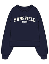 The Womens Heavyweight Crop - Navy - Refined Movement - Center Chest Stacked & Back Stacked - Printed - Full Color