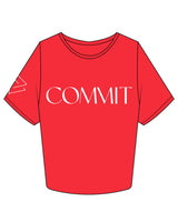 Commit Fitness - Crop Tee - Red with White