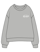 The Womens Crewneck - Heather - Daybreak Church - Left Chest & Back Stacked - Printed - White