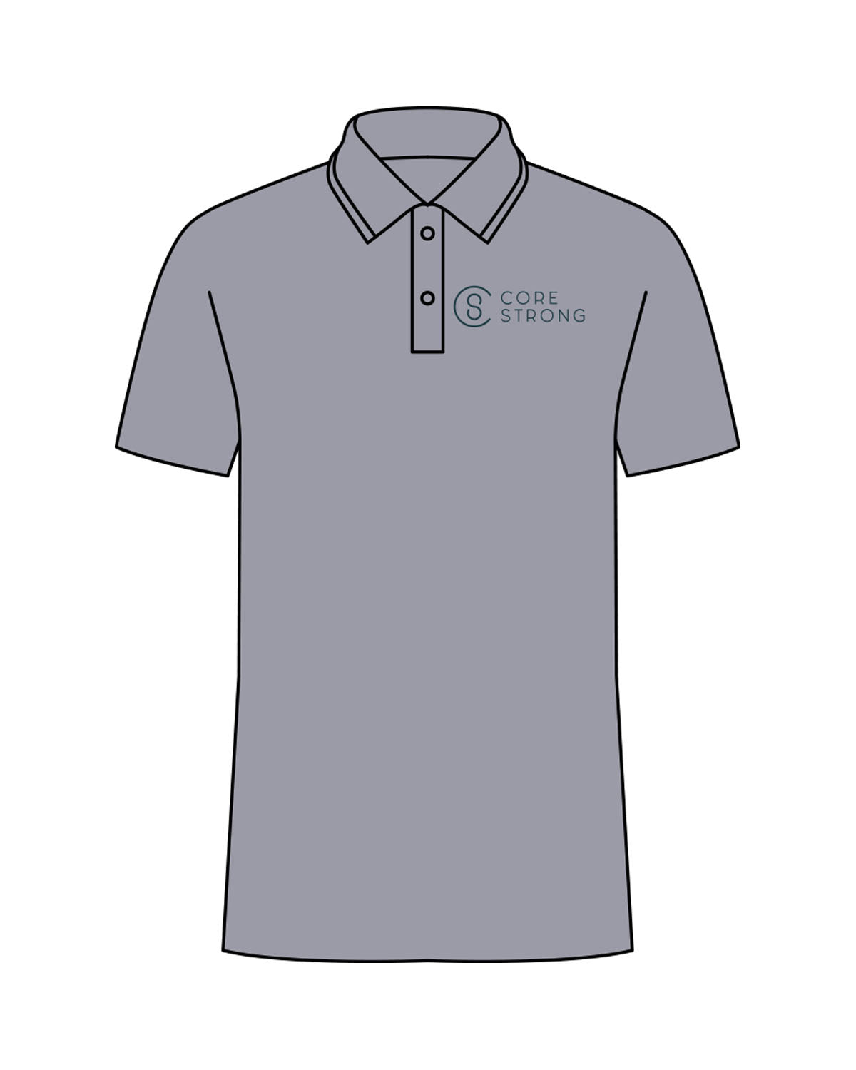 The Mens Polo - Heather - Core Strong - Left Chest - Printed - Teal
