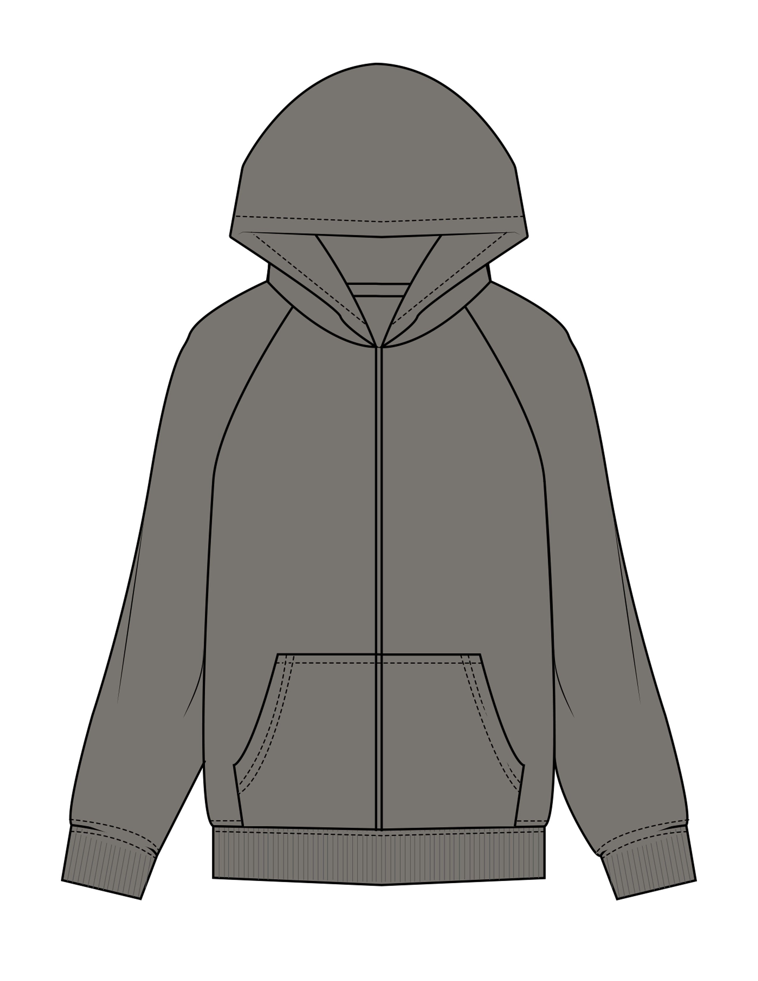 The Womens Zip Hoodie - Washed Gray - XPLOREFIT - Back Stacked - Printed - Off White