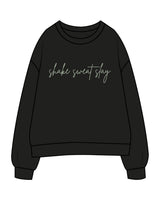 The Mens Crewneck - Black - Core Collective - Center Chest & Back Neckline - Printed - Sage - a8b6a3