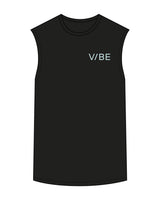 The Mens Classic Tank - Black - The Vibe - Left Chest - Printed - Light Blue