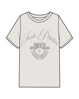 The Mens Heavyweight Tee - Washed Bone - Forte - Center Chest Stacked - Tone on Tone