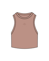 The Ribbed Crop Tank - Clay - Box Union - Center - Tone on Tone Embroidered