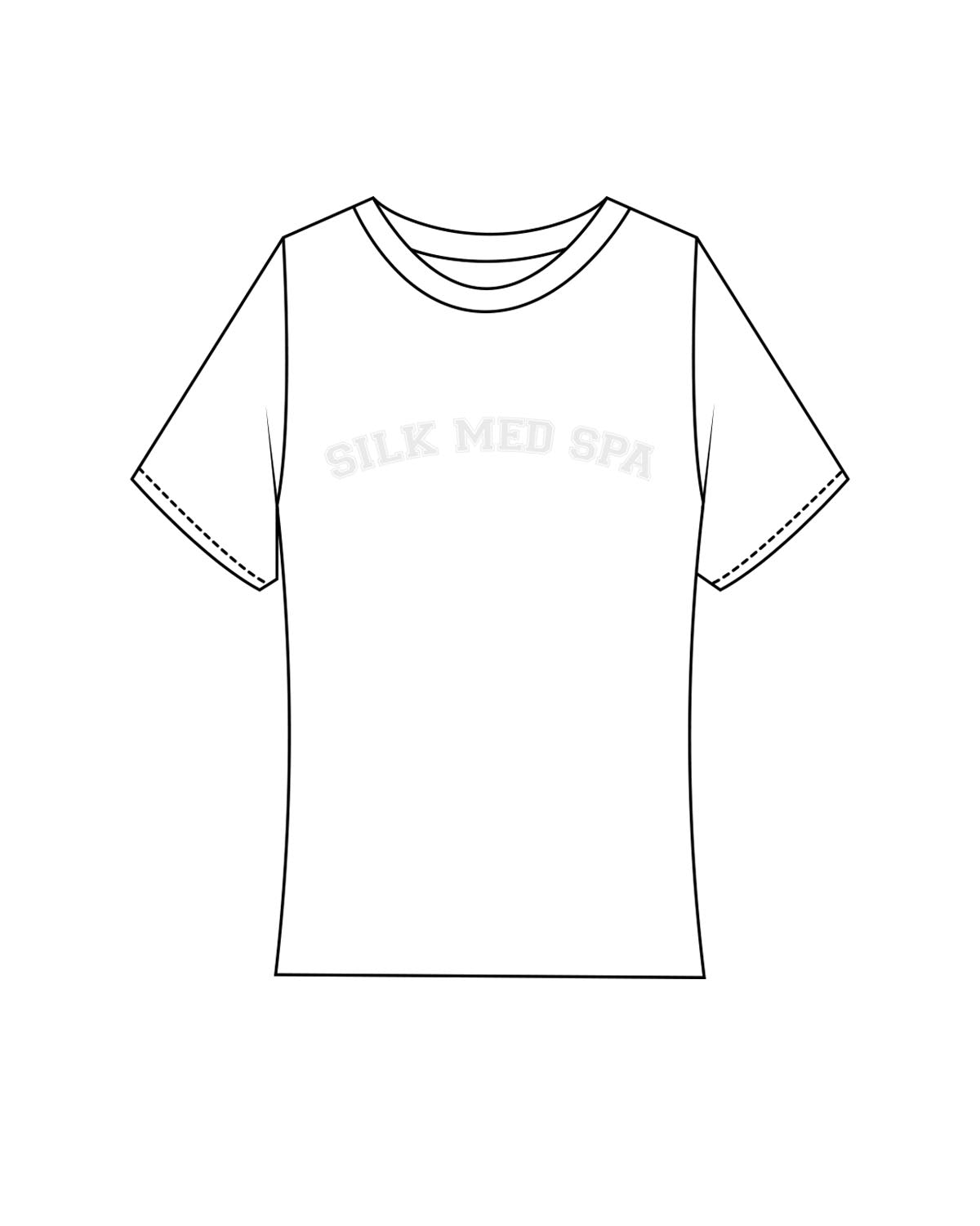 The Baby Tee - White - Silk Med - Center Chest - Tone on Tone Flat
