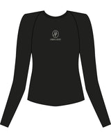 The Womens Sporty Long Sleeve - Black - Onyx & Ivory - Center Chest Stacked - Printed - Off White