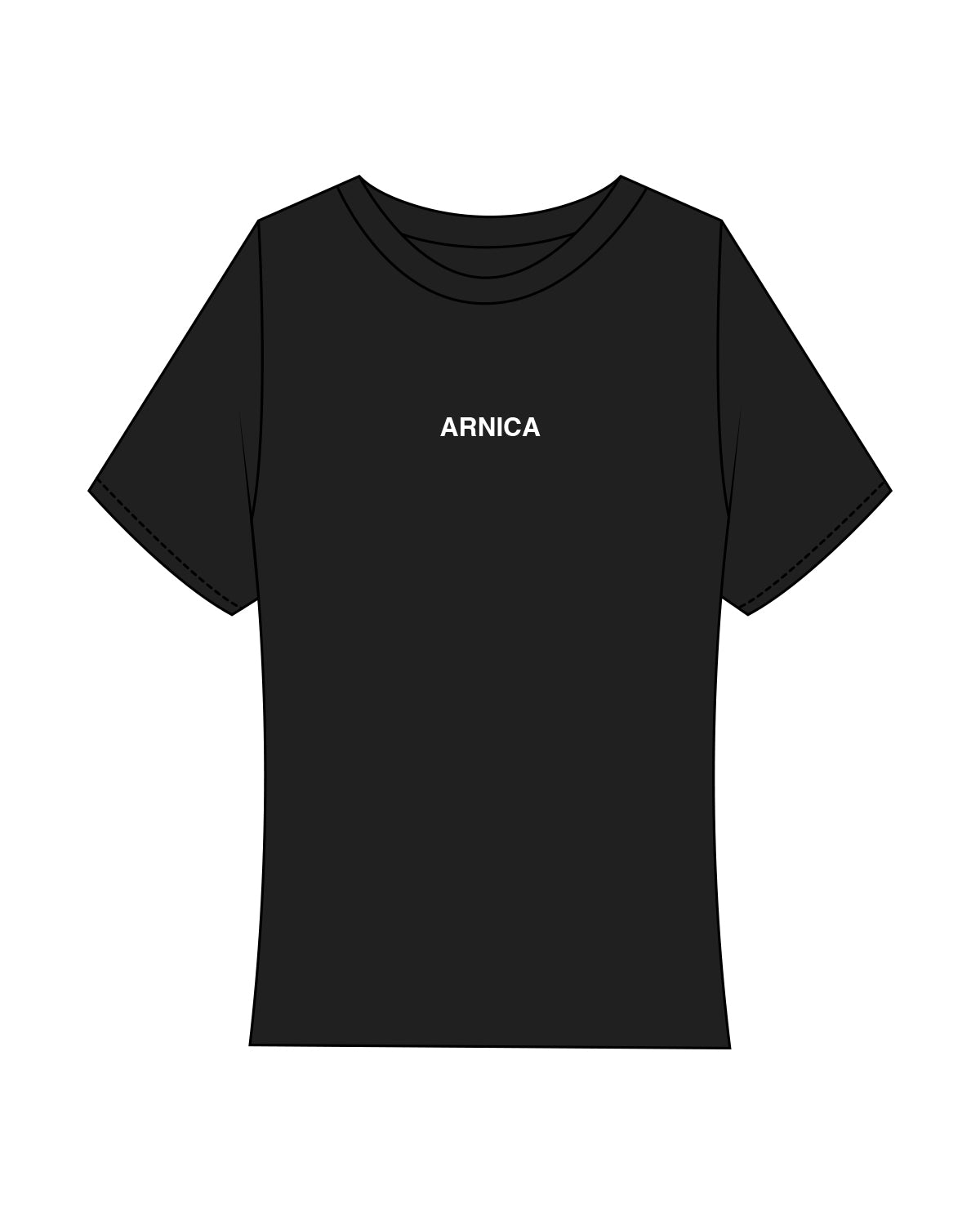 The Baby Tee - Black - Aesthetics Injector - Center Chest " ARNICA " - White