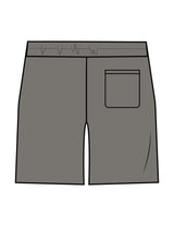 The Mens Sweat Shorts - Washed Gray - Sultivate - Left Leg - Printed - Black