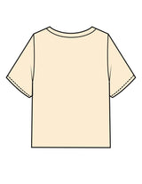 The Midweight Crop Tee - Grapefruit - Komo Studio - Center Chest - Printed - Tone on Tone