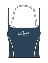 The Piped Tank - Teal - Wave Mamas - Center Chest Stacked - Printed - White