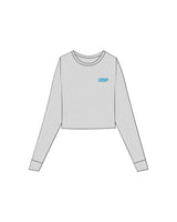 The Micro Rib Crop Long Sleeve - Heather - Body Performance - Left Chest - Printed - Blue