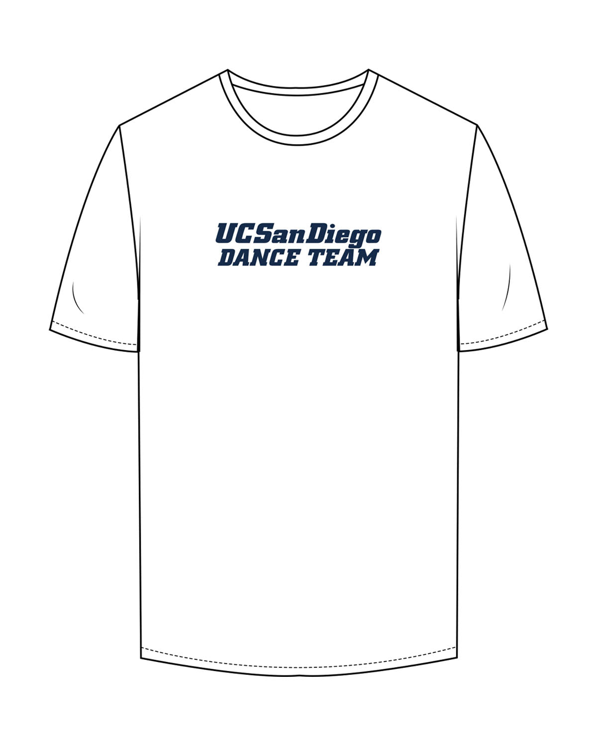 The Mens Tee - White - UCSD Dance - Center Chest - Printed - Navy