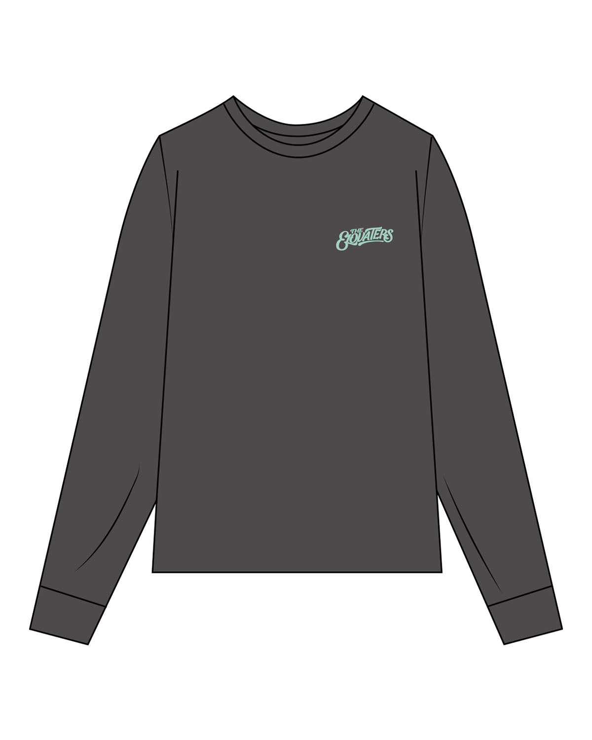 The Unisex Midweight Long Sleeve - Pepper - Beverly Hills - Left Chest Stacked & Back Image - Printed - Full Color
