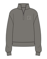 The Womens 1/4 Zip - Washed Gray - Slo x Form - Left Chest Squared - Printed - Bone