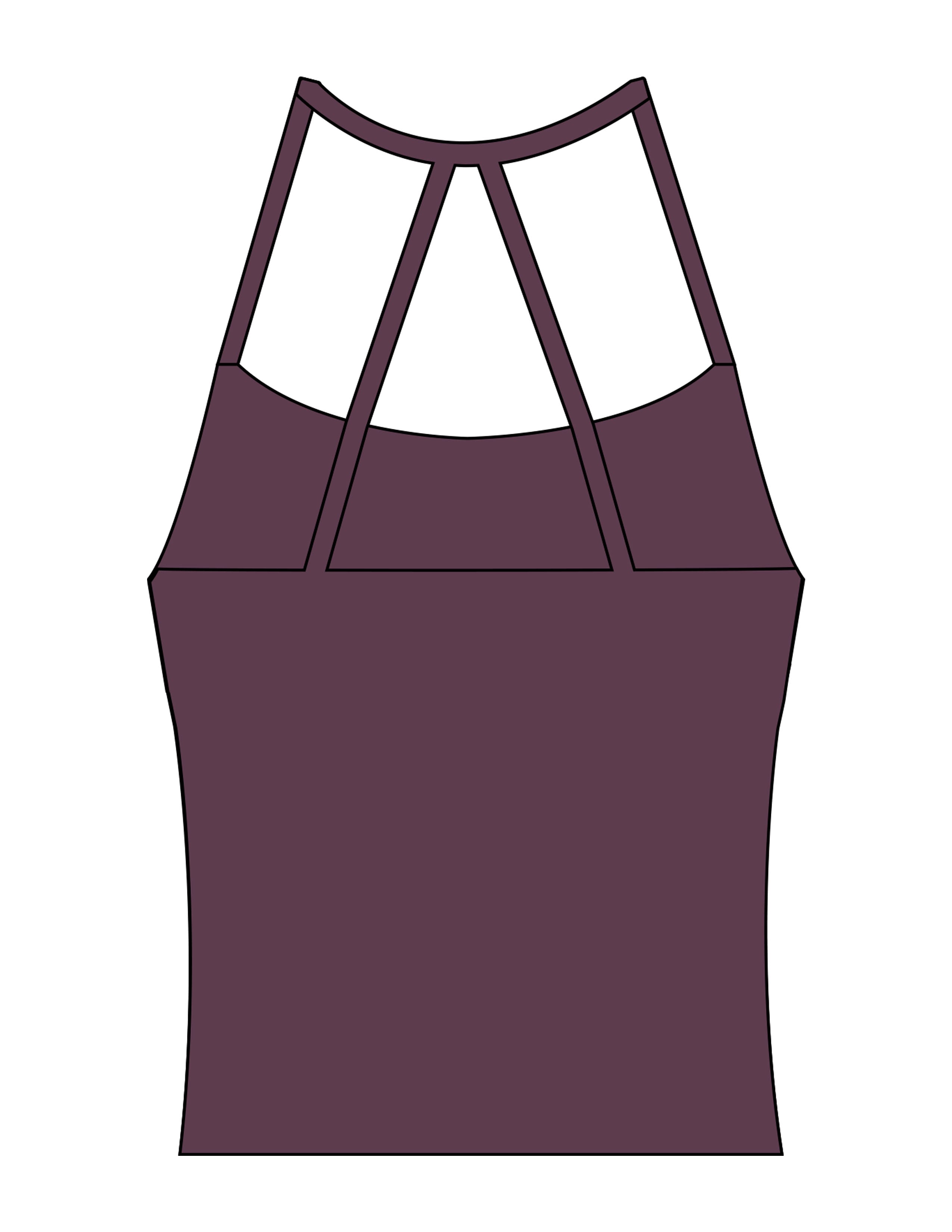 The Womens Sporty Tank - Purple - Neighborhood Barre - Front Bottom "NB" - Printed - Warm White