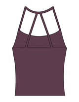 The Womens Sporty Tank - Purple - Neighborhood Barre - Front Bottom "NB" - Printed - Warm White