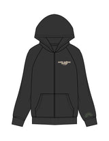 The Womens Zip Hoodie - Washed Black - SWS - Left Chest & Left Wrist - Printed - Full Color