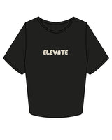 The Crop Tee - Black - HiLo - Center Chest Elevate & Back Center Stacked - Off White