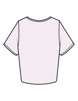 The Crop Tee - Orchid - Drench - Front Lower Left - Printed - Eggplant