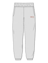 The Womens Sweatpants - Heather - Melt Hot Pilates - Left Leg - Printed - Maroon