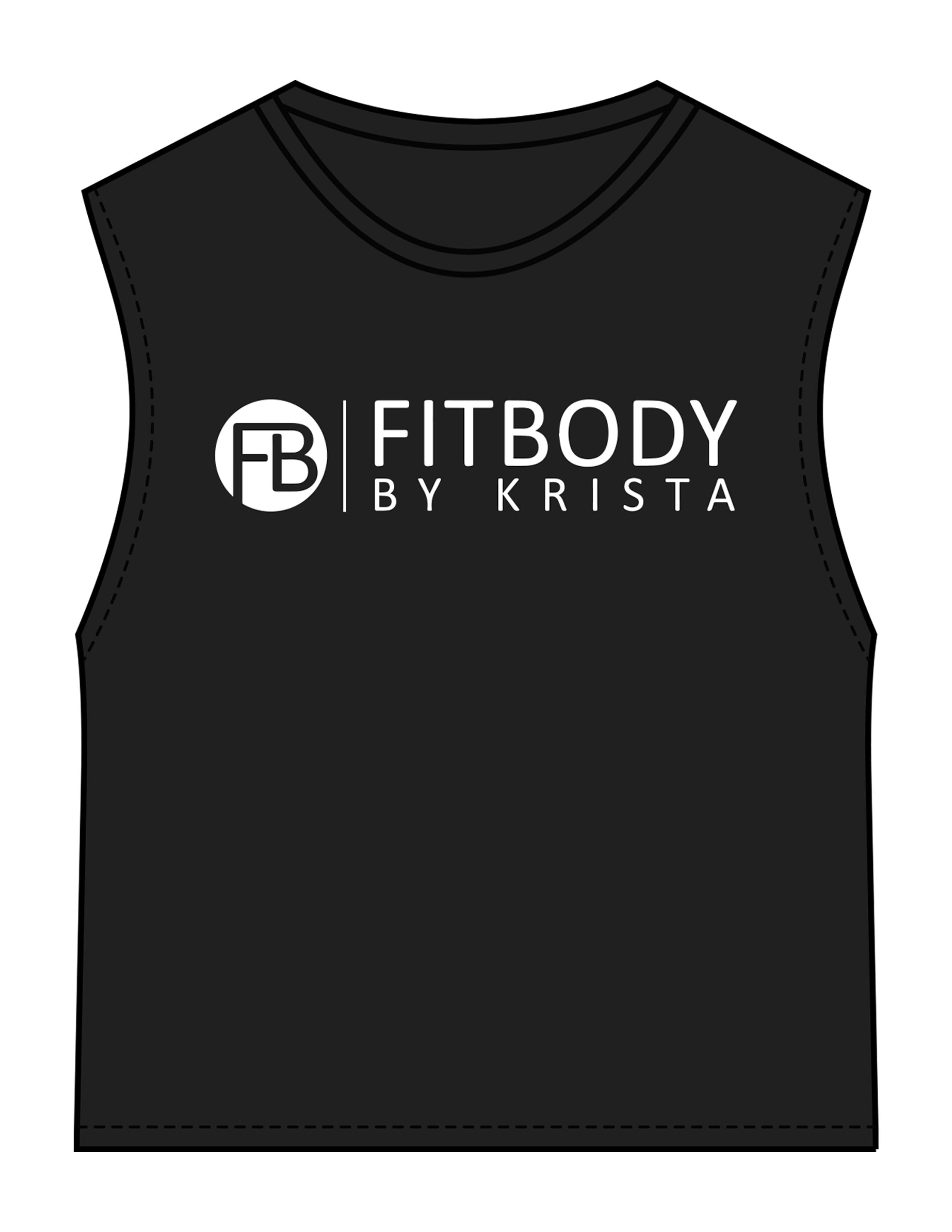 The Womens Classic Crop Tank - Black - Krista - Center Chest Stacked & Back "COACH" - Printed - White