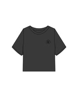 The Heavyweight Crop Tee - Washed Black - Vibe MVMT - Left Chest - Printed - Black