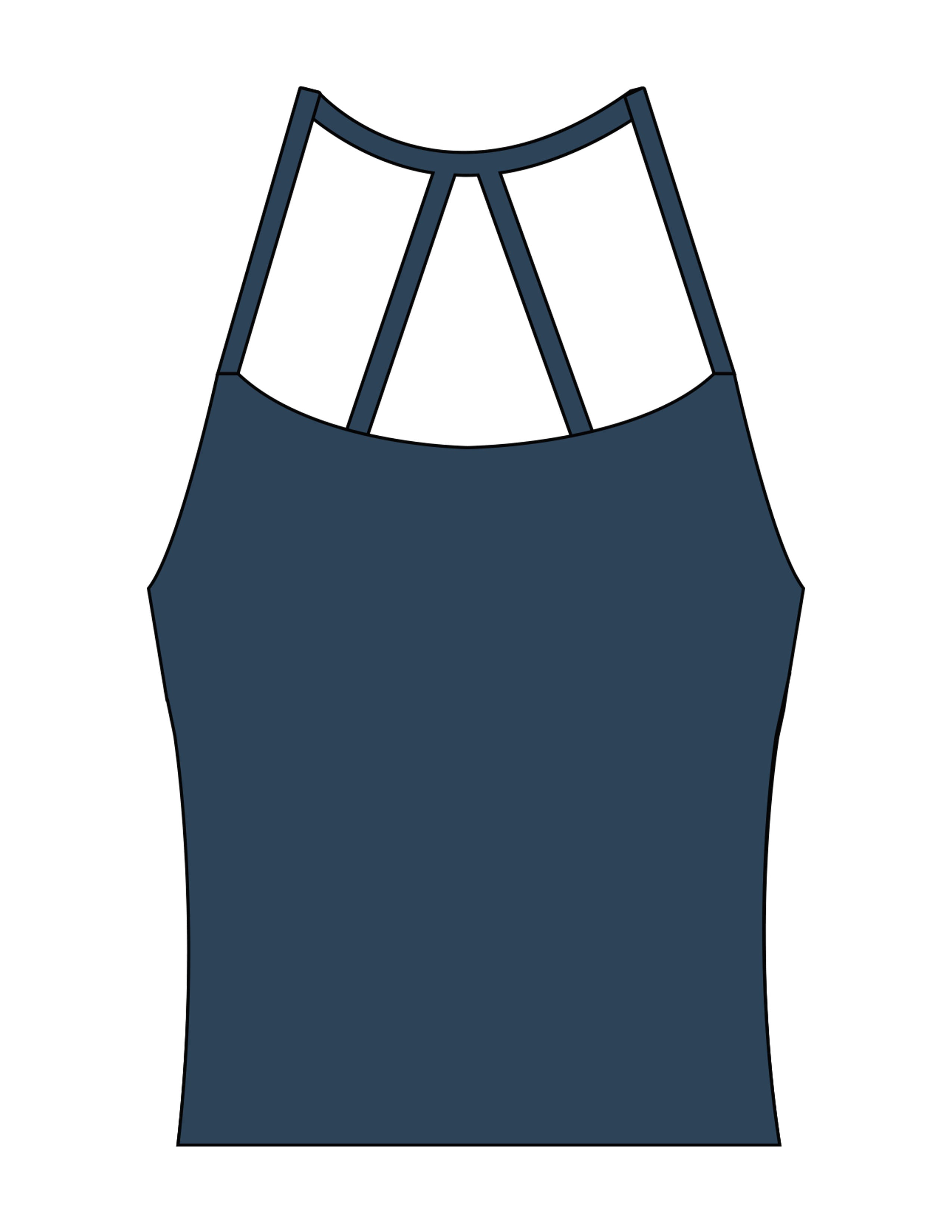 The Womens Sporty Tank - Navy - Instaphysiques - Center Back - Printed - White