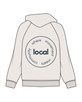 The Mens Hoodie - Bone - Local Lagree - Left Chest Stacked & Center Back Round - Printed - Navy