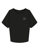 The Crop Tee - Black - Natalie Crosby Consulting - Left Chest & Back Stacked - Printed - White