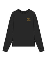 The Unisex Midweight Long Sleeve - Black - Megafit House - Left Chest Stacked & Back Image - Printed - Gold