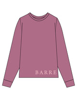 The Unisex Midweight Long Sleeve - Berry - Barre Life - Bottom Front & Back - Printed - Pink