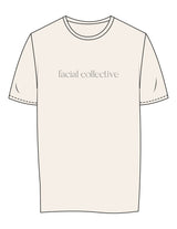 The Womens Tee - Off White - Facial Collective - Center Chest - Printed - Gray