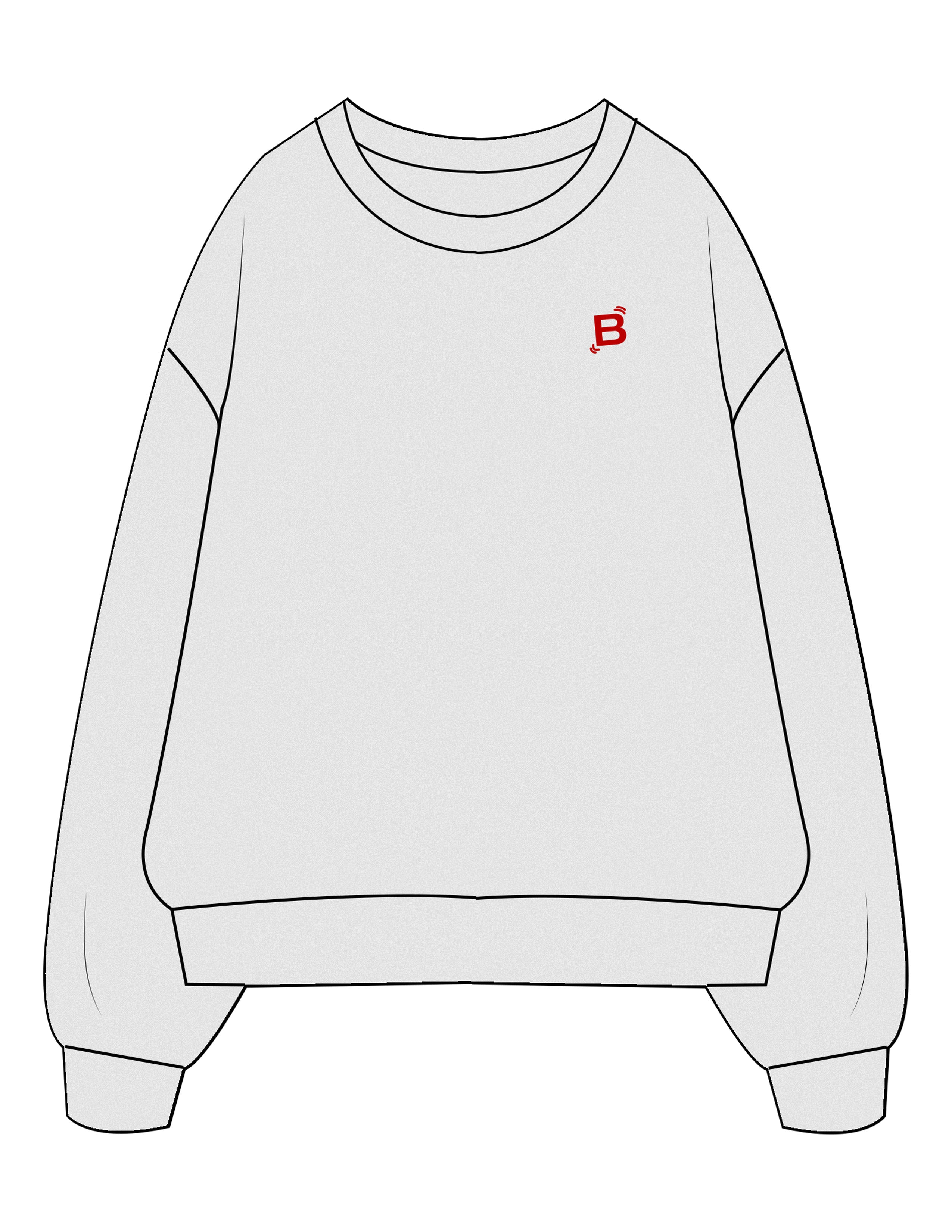The Mens Crewneck - White Heather - Tremble - Left Chest - Embroidered -  Back Stacked - Printed - Full Color