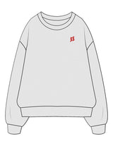 The Mens Crewneck - White Heather - Tremble - Left Chest - Embroidered -  Back Stacked - Printed - Full Color
