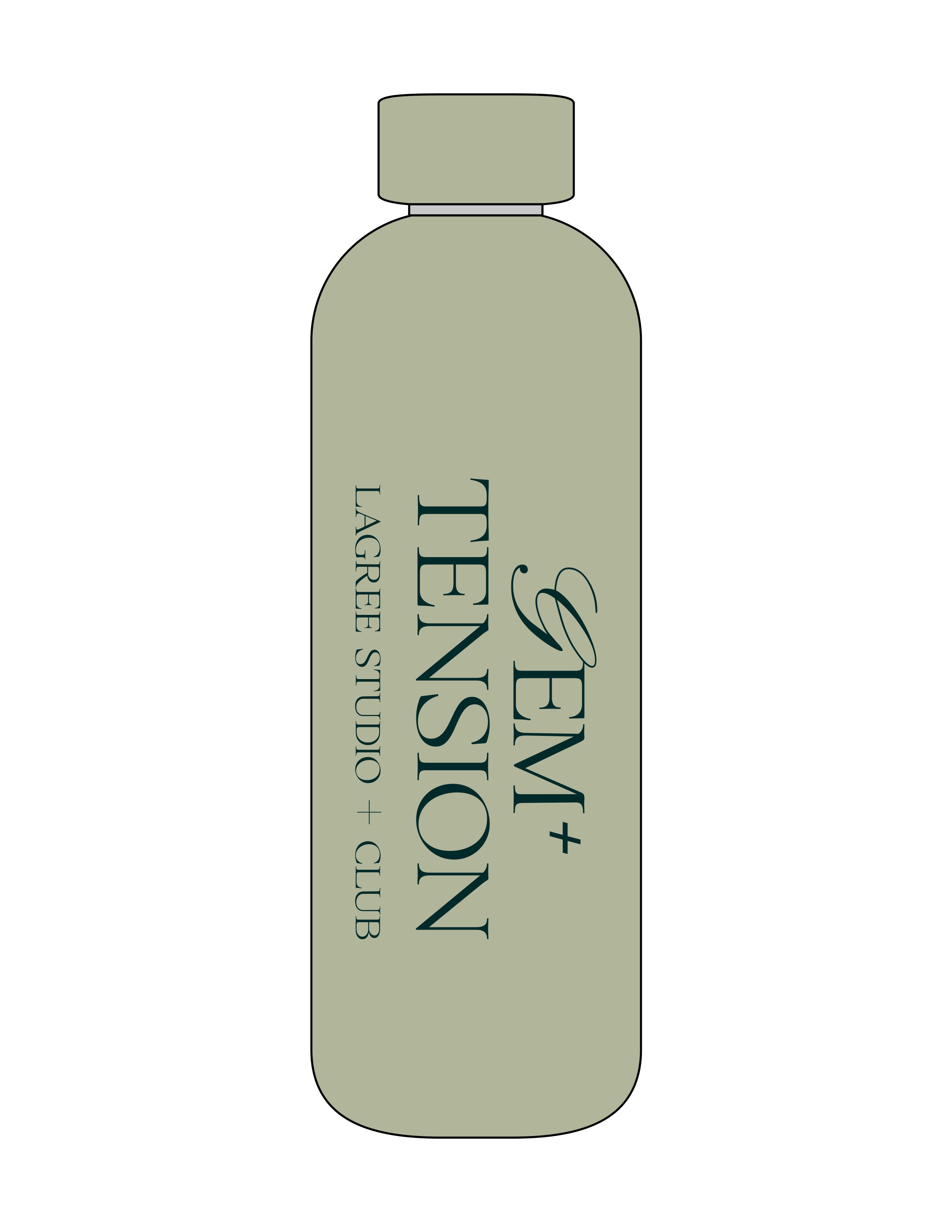The Water Bottle - Pistachio - G+T - Center Body Stacked - Printed - Green