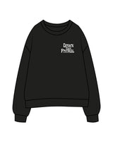 The Mens Classic Crewneck - Black - Dawn Patrol - Left Chest Stacked & Center Back Logo - Printed - White