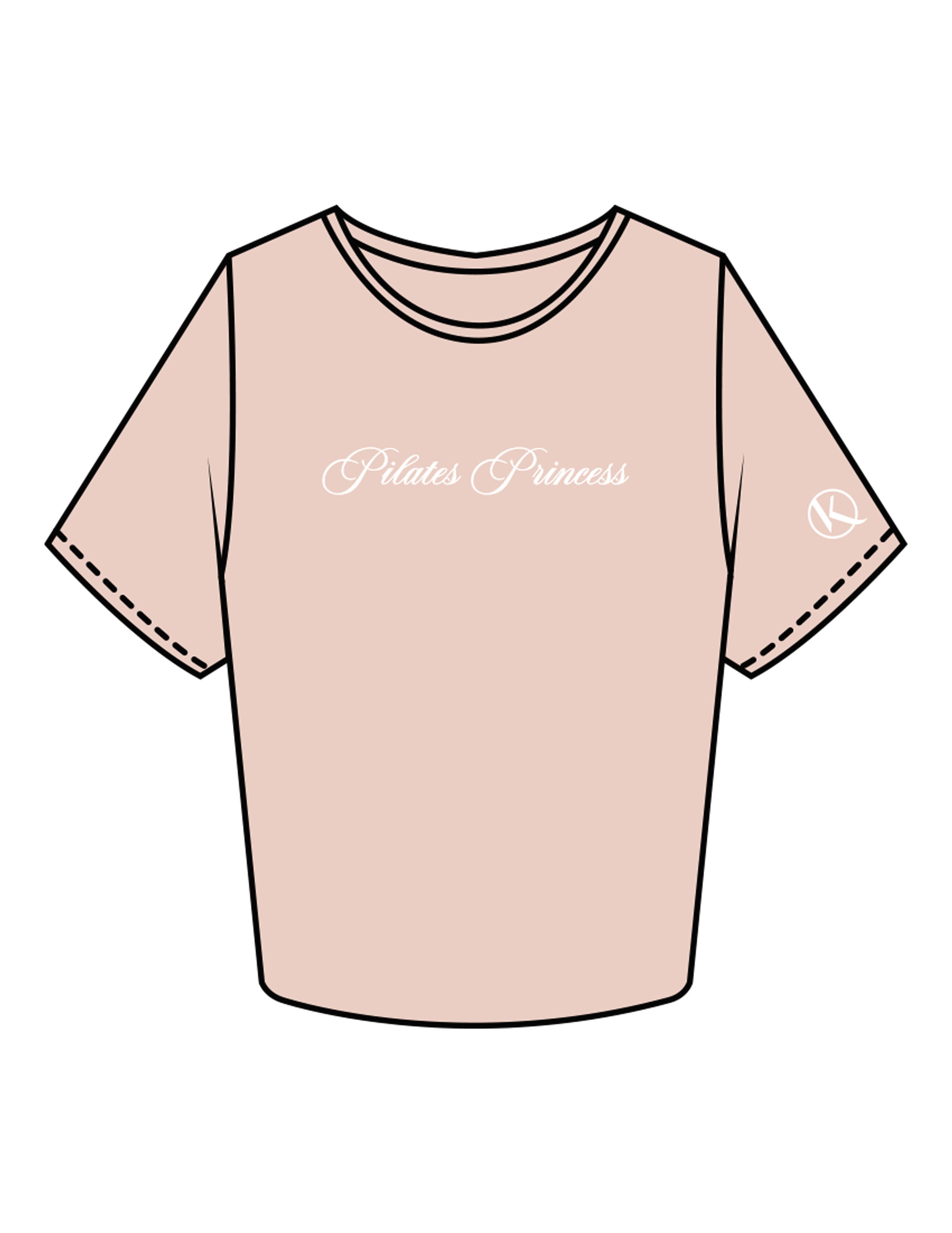The Crop Tee - Pale Pink - Karve - Center Chest & Left Sleeve - Printed - White