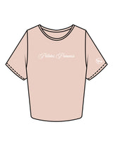The Crop Tee - Pale Pink - Karve - Center Chest & Left Sleeve - Printed - White