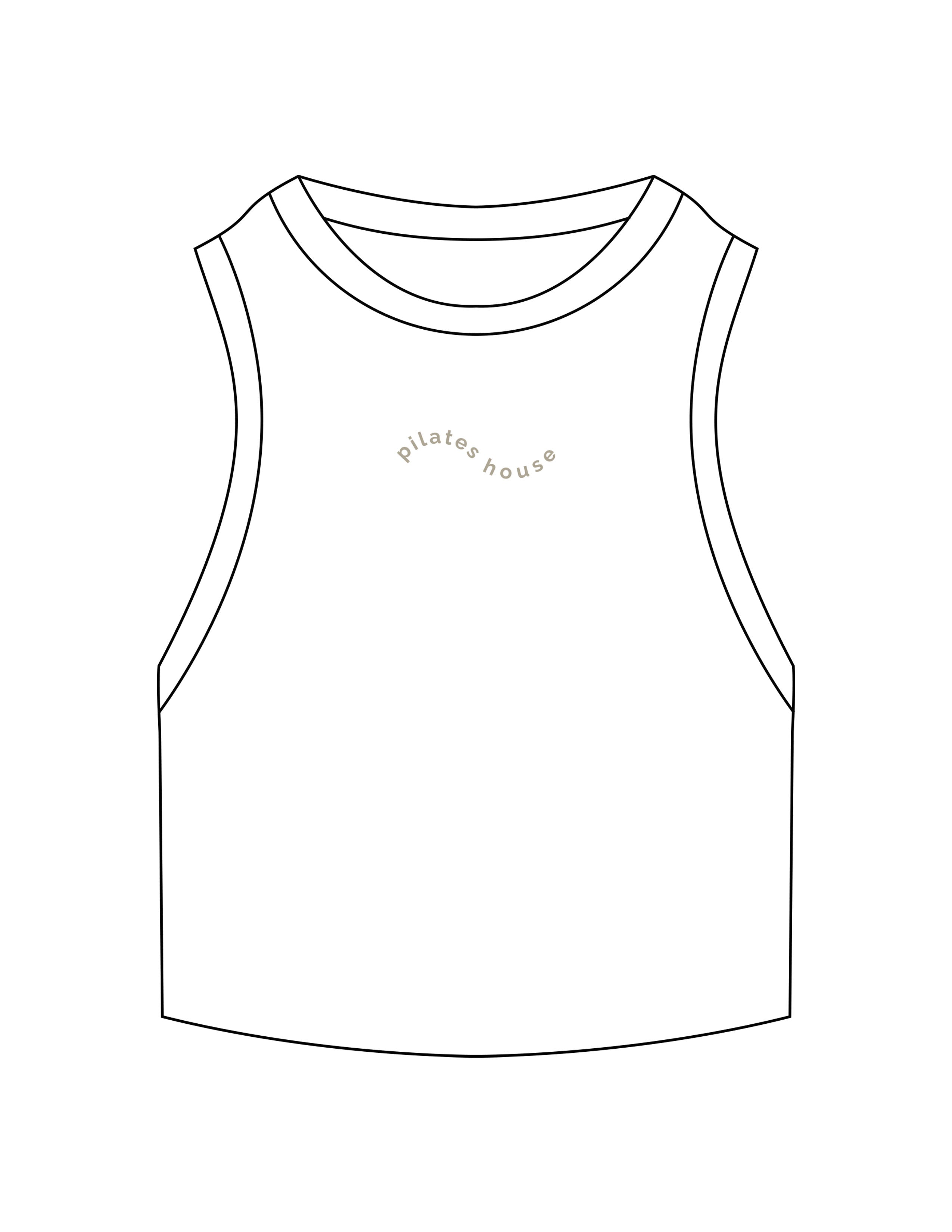 The Ribbed Crop Tank - White - PHS - Center Chest Wavy - Embroidered - Eucalyptus