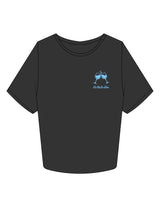 The Crop Tee - Washed Black - Powerhouse Fitness - Left Chest & Back Stacked - Printed - #7ccaff