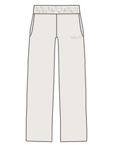 The Mens Straight Leg Sweatpants - Bone - SQLPT Pilates - Left Leg & Back Pocket - Embroidered - Tone on Tone