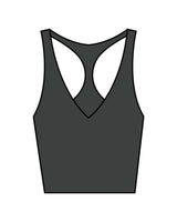 The Racer Tank - Pebble - Lava - Back Center -  White