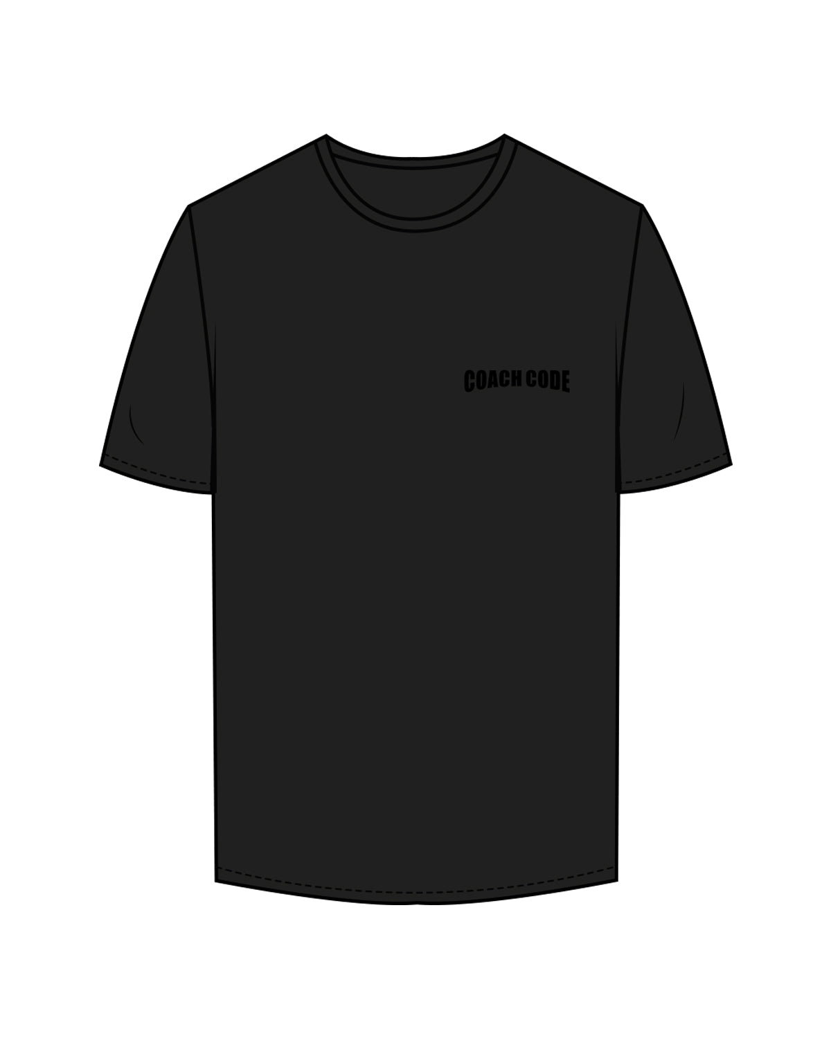 The Mens Tee - Black - Coach Code - Left Chest & Back Center - Tone on Tone