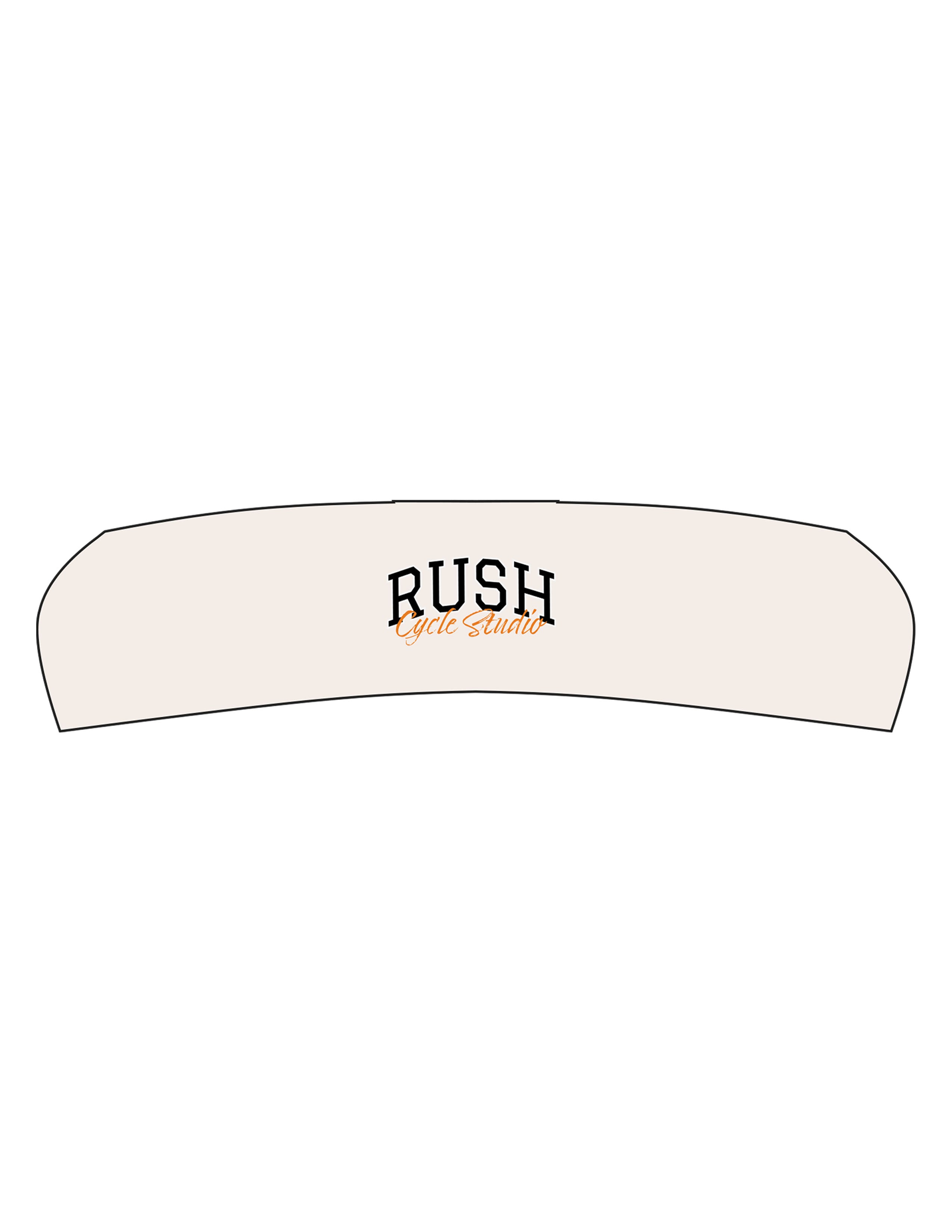 The Headband - Milk - Rush Cycle Studio - Center Crown Stacked - Printed - Full Color